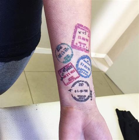 Unique Body Tattoos Passport Stamp Tattoos On Wrist By Hayley