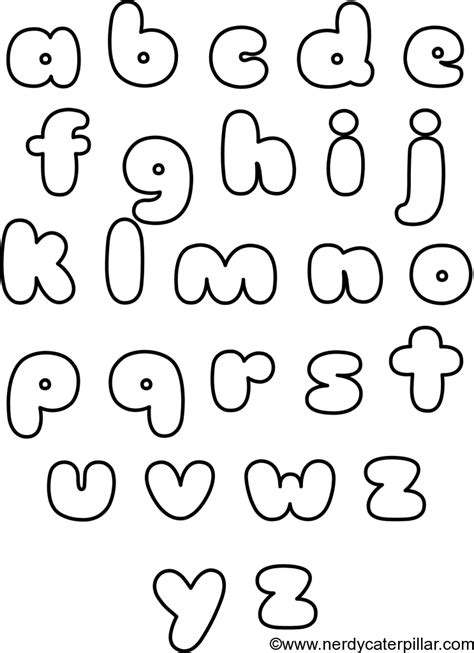 Lowercase Bubble Letters Printable Lettering Alphabet Fonts Bubble