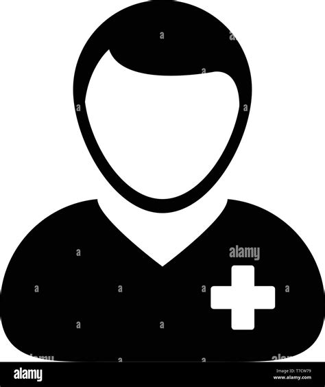 Treatment Icon Vector Of Male Person Profile Avatar Symbol For Patient