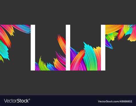Colorful Spectrum Abstract Brush Strokes Vector Image