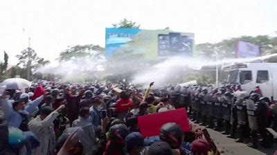 Myanmar Coup Police Fire Rubber Bullets At Protesters BBC News