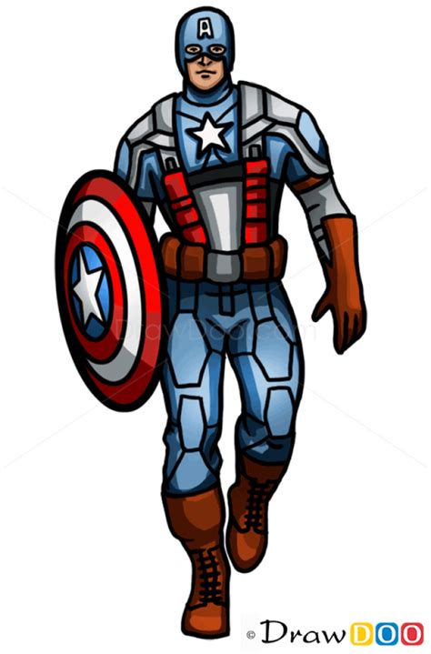 How To Draw Captain America Superheroes Captain America Drawing