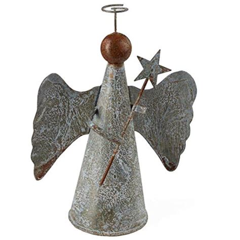 Rustic Tin Angel Tree Topper For Christmas And Home Decor Rustic Angel