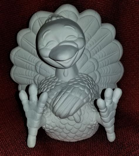 Unpainted Ceramic Bisque Giddy Silly Turkey Ready To Paint Etsy