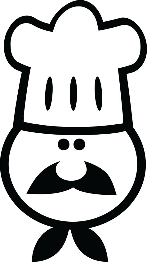 Cartoon chef fish holding spatula. Chef Hat Outline - ClipArt Best