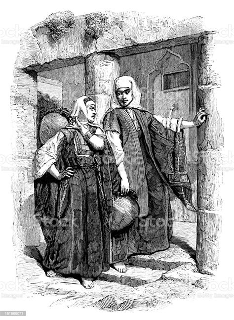 Two Middle Eastern Women Stock Illustration Download Image Now Bethlehem West Bank Old
