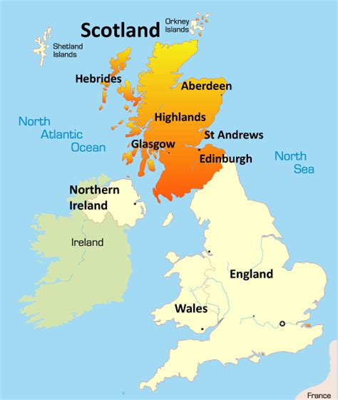 Map Of Scotland And Surrounding Countries World Map