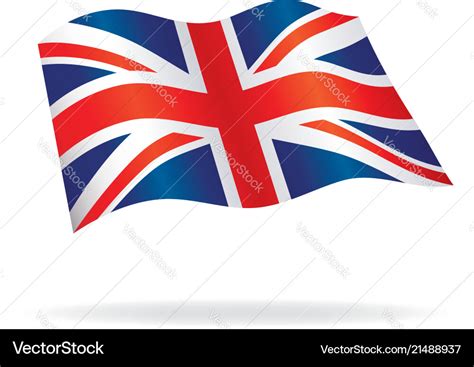 Flowing United Kingdom Union Jack Flag Royalty Free Vector