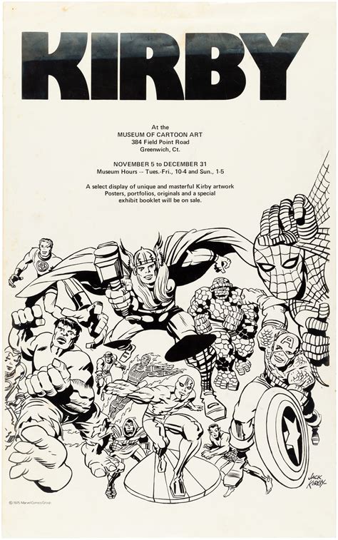 Hakes Jack Kirby Rare Museum Of Cartoon Art Exhibit Poster