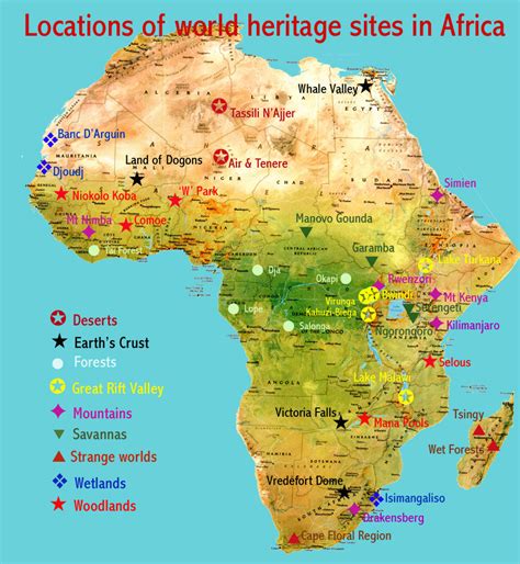 World Heritage Sites Africa Map Unesco World Heritage Site