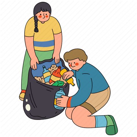 Picking Up Trash Garbage Bag Volunteer Housework Cleaning Waste