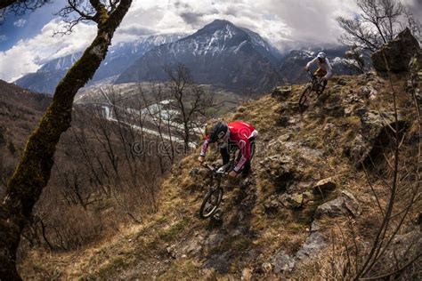 Mountain Biking In The Swiss Alps Editorial Stock Photo Image Of