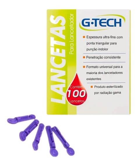 150 Fitas Glicose Tiras Glicemia Gtech Free 200 Lancetas AMO SAÚDE