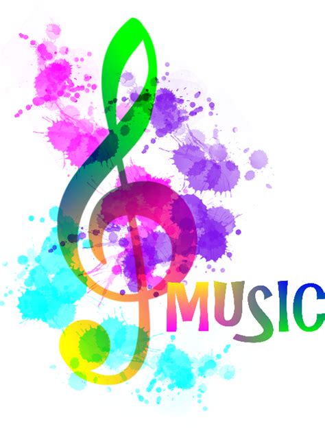 Music Notes Clipart Rainbow Funky Treble Clef Png Download Full