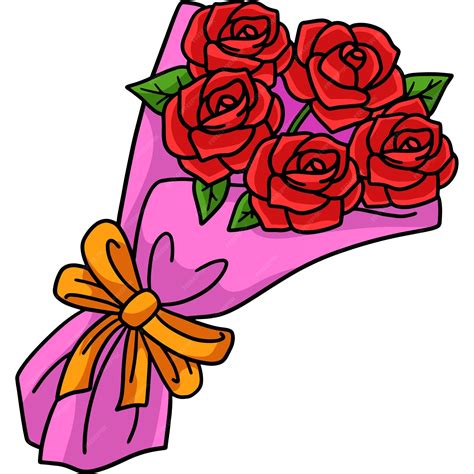Premium Vector Bouquet Of Flowers Cartoon Colored Clipart