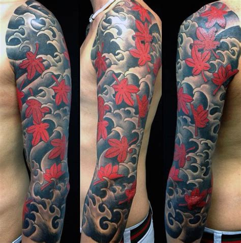 80 Maple Leaf Tattoo Designs For Men Canadian And Japanese Ink