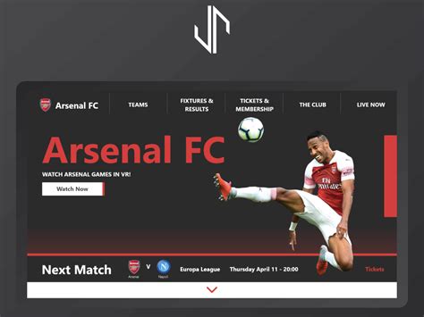 Arsenal Fc Website Design By Jacob Rudge On Dribbble