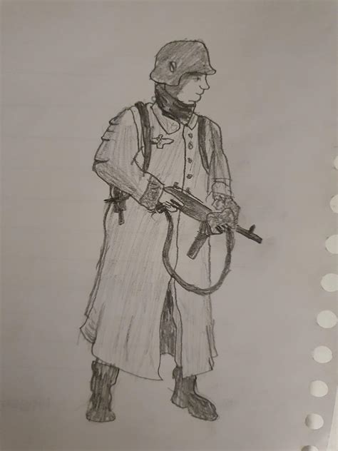 Ww1 German Soldier Drawing
