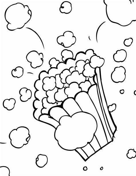 Cute Popcorn Coloring Pages Printable