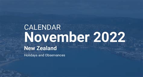 November 2022 Calendar New Zealand