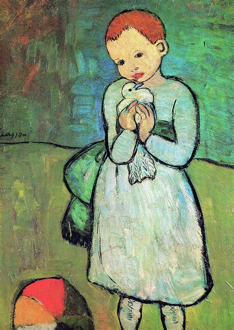 Child Holding A Dove Painting By Pablo Picasso Pixels
