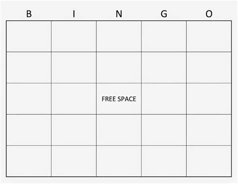 Blank Bingo Card Template Microsoft Word Sample Template