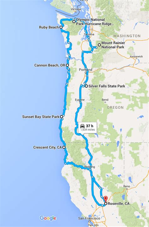 Oregon Road Trip Map