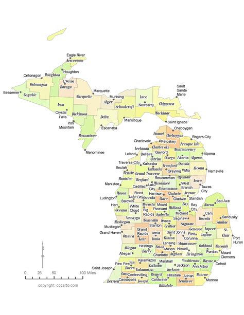 Michigan Map Counties