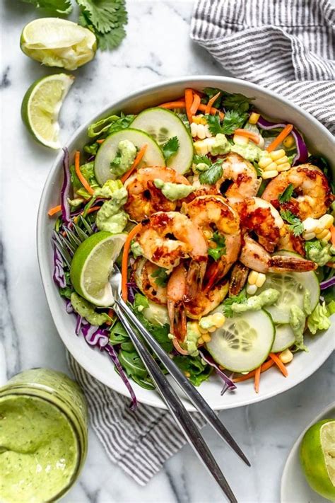 Garnish with 2 teaspoons mint and 2 teaspoons peanuts. Spicy Thai Shrimp Salad | Health Smart Recipes