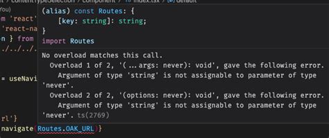 Argument Of Type String Is Not Assignable To Parameter Of Type Never
