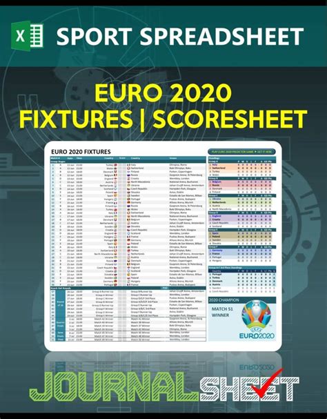 Complete dates, times, tv channels to watch every game in usa. JS800-SS-XL UEFA EURO 2020-2021 FIXTURES | SCORESHEET - journalSHEET