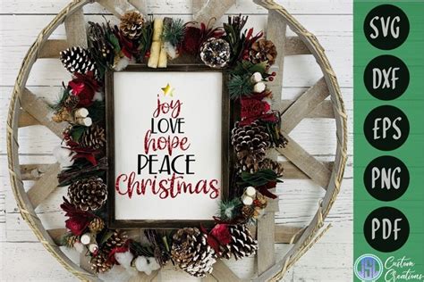 Joy Love Hope Peace Christmas Tree Svg Dxf Eps Png Pdf