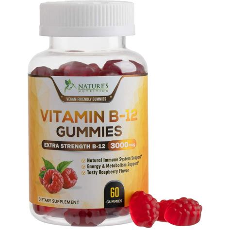 Natures Nutrition Vitamin B12 Gummies 3000 Mcg 60 Ct