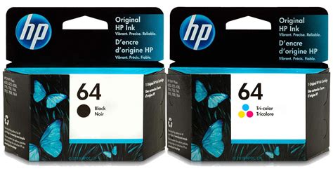 Genuine Hp 64 Black And Color Ink Cartridge 2 Pack 1234781