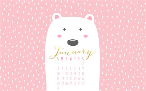 Free January Desktop Calendar - Paint Me Pink