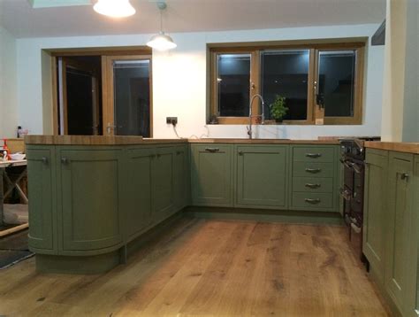 Bespoke Painted Kitchen In Olive Farrow And Ball Olive Kitchen House