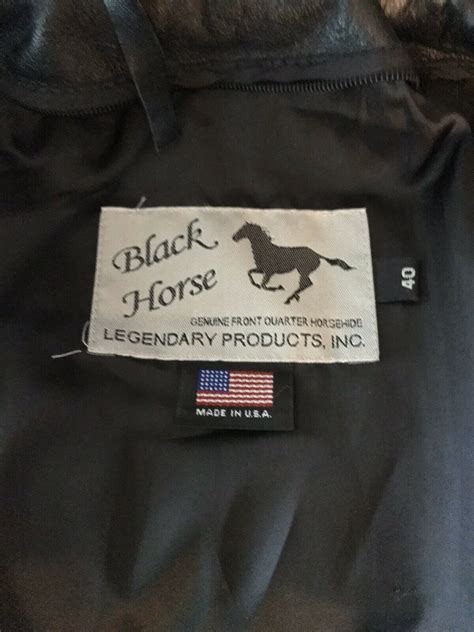 Legendary Products Horsehide Black Horse Jacket Size 4042 The Fedora