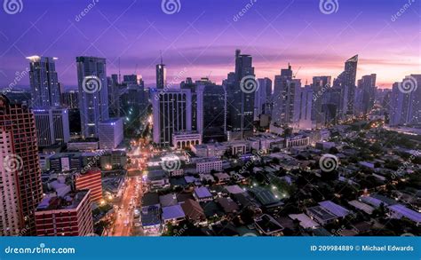 Makati Skyline At Sunset Cityscape Of Makati Metro Manila