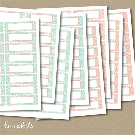 Printable And Editable Address Labels Mintcoral By Limebitscreative