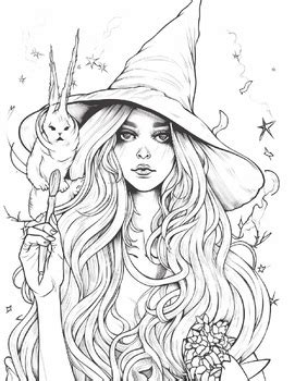 Enchanting Fun: 50 Witch Animal Coloring Pages for Kids | TPT