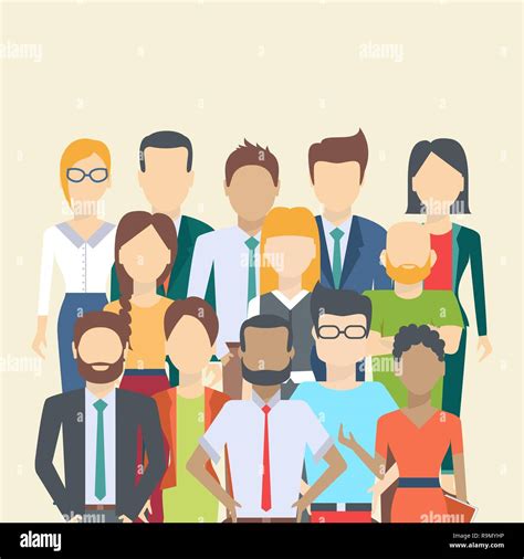 Set Of Business People Collection Of Diverse Characters In Flat Cartoon Style Vector