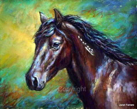 mustang horse painting horse art print  orion