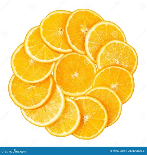 Les Tranches Oranges Ont Aligné En Cercle Photo Stock Image Du