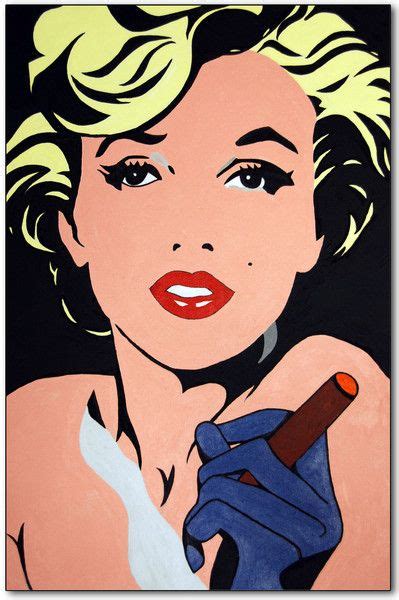 An Original Painting Marilyn With Cigar Is A Contemporary Piece