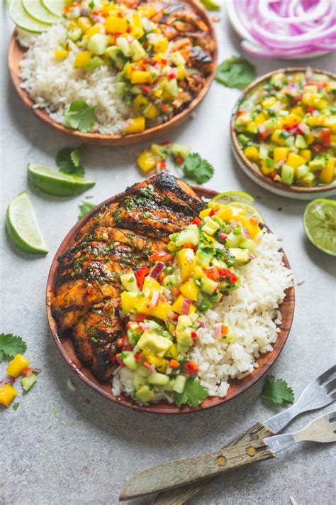 Mango Salsa Mexican Grilled Chicken With Coconut Rice Oh Sweet Basil