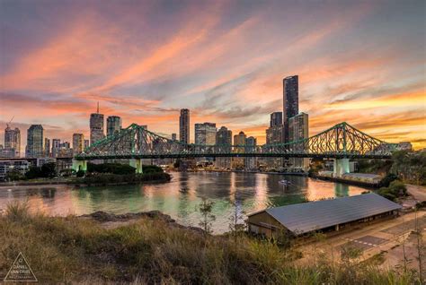 Story Bridge Brisbane Sunset Cityscape Landscape New York Skyline