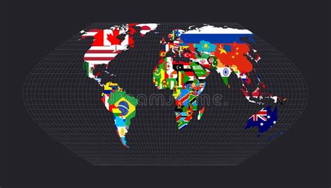 World Map With Flags Stock Vector Illustration Of America 167859522