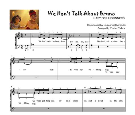 We Dont Talk Abt Bruno Easy Piano Sheet Music For Self Etsy Canada