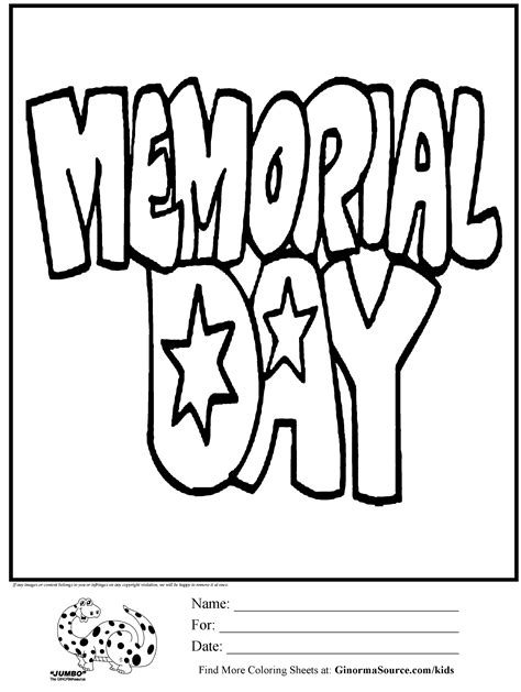 Memorial Day Coloring Pages Printable At Free