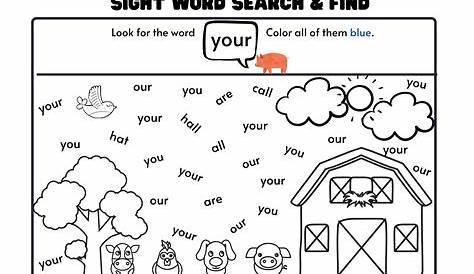 Sight Words Printable Worksheets